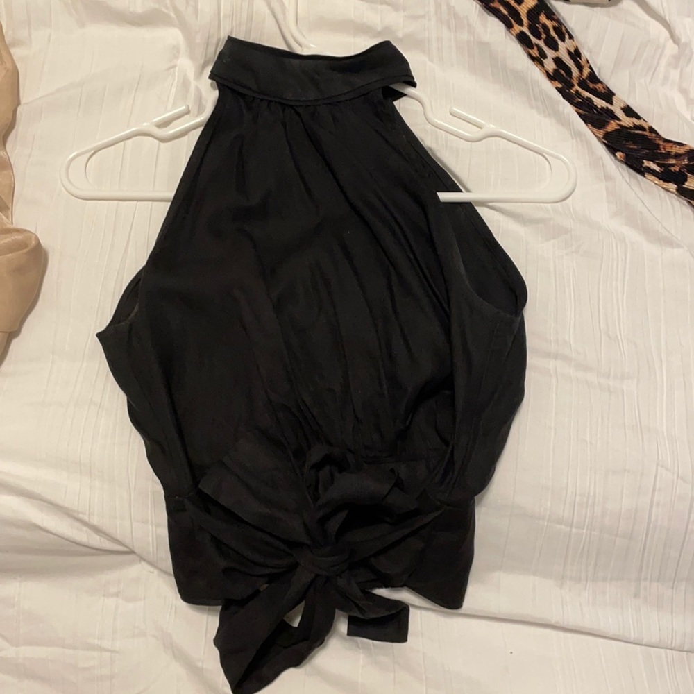 Maeve Anthropologie High Neck Crop Top w/ Tie